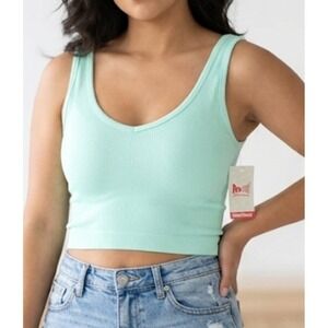 Pro-Fit Sportswear Women Seamless Ribbed Crop Top Sage Green Sz XL NWT Active